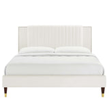 Zahra Channel Tufted Performance Velvet King Platform Bed by Lefancy