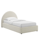 Resort Upholstered Fabric Arched Round Twin Platform Bed by Lefancy