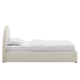 Resort Upholstered Fabric Arched Round Twin Platform Bed by Lefancy