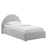 Resort Upholstered Fabric Arched Round Twin Platform Bed by Lefancy