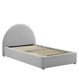 Resort Upholstered Fabric Arched Round Twin Platform Bed by Lefancy