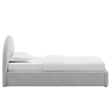 Resort Upholstered Fabric Arched Round Twin Platform Bed by Lefancy