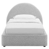 Resort Upholstered Fabric Arched Round Twin Platform Bed by Lefancy