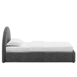 Resort Upholstered Fabric Arched Round Twin Platform Bed by Lefancy