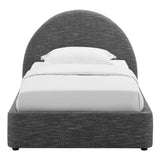 Resort Upholstered Fabric Arched Round Twin Platform Bed by Lefancy