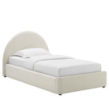 Resort Performance Velvet Arched Round Twin Platform Bed by Lefancy