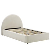 Resort Performance Velvet Arched Round Twin Platform Bed by Lefancy