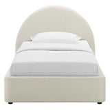 Resort Performance Velvet Arched Round Twin Platform Bed by Lefancy