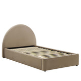 Resort Performance Velvet Arched Round Twin Platform Bed by Lefancy