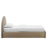 Resort Performance Velvet Arched Round Twin Platform Bed by Lefancy