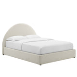 Resort Upholstered Fabric Arched Round Full Platform Bed by Lefancy