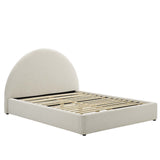 Resort Upholstered Fabric Arched Round Full Platform Bed by Lefancy