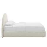 Resort Upholstered Fabric Arched Round Full Platform Bed by Lefancy