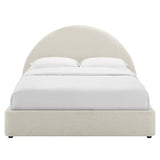 Resort Upholstered Fabric Arched Round Full Platform Bed by Lefancy