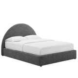 Resort Upholstered Fabric Arched Round Full Platform Bed by Lefancy