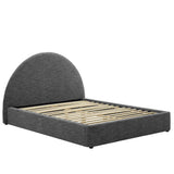 Resort Upholstered Fabric Arched Round Full Platform Bed by Lefancy