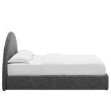 Resort Upholstered Fabric Arched Round Full Platform Bed by Lefancy