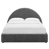 Resort Upholstered Fabric Arched Round Full Platform Bed by Lefancy