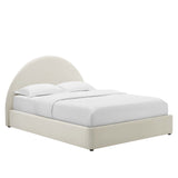 Resort Performance Velvet Arched Round Full Platform Bed by Lefancy