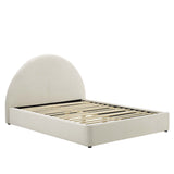 Resort Performance Velvet Arched Round Full Platform Bed by Lefancy