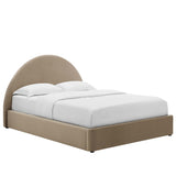 Resort Performance Velvet Arched Round Full Platform Bed by Lefancy