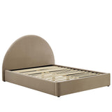 Resort Performance Velvet Arched Round Full Platform Bed by Lefancy