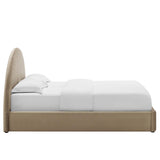 Resort Performance Velvet Arched Round Full Platform Bed by Lefancy