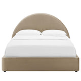 Resort Performance Velvet Arched Round Full Platform Bed by Lefancy