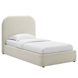 Keynote Upholstered Fabric Curved Twin Platform Bed by Lefancy