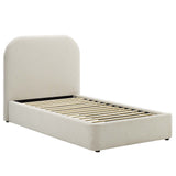 Keynote Upholstered Fabric Curved Twin Platform Bed by Lefancy