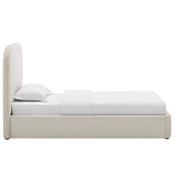 Keynote Upholstered Fabric Curved Twin Platform Bed by Lefancy