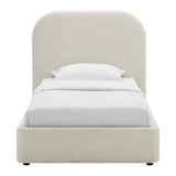 Keynote Upholstered Fabric Curved Twin Platform Bed by Lefancy