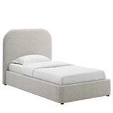 Keynote Upholstered Fabric Curved Twin Platform Bed by Lefancy