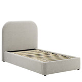 Keynote Upholstered Fabric Curved Twin Platform Bed by Lefancy