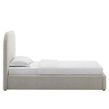 Keynote Upholstered Fabric Curved Twin Platform Bed by Lefancy