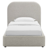 Keynote Upholstered Fabric Curved Twin Platform Bed by Lefancy