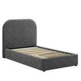 Keynote Upholstered Fabric Curved Twin Platform Bed by Lefancy