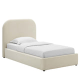 Keynote Performance Velvet Curved Twin Platform Bed by Lefancy