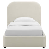 Keynote Performance Velvet Curved Twin Platform Bed by Lefancy