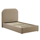 Keynote Performance Velvet Curved Twin Platform Bed by Lefancy