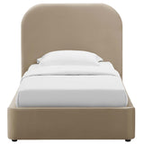 Keynote Performance Velvet Curved Twin Platform Bed by Lefancy