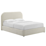 Keynote Upholstered Fabric Curved Full Platform Bed by Lefancy