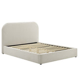 Keynote Upholstered Fabric Curved Full Platform Bed by Lefancy