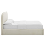 Keynote Upholstered Fabric Curved Full Platform Bed by Lefancy