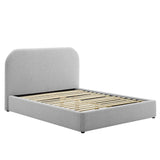 Keynote Upholstered Fabric Curved Full Platform Bed by Lefancy