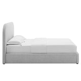 Keynote Upholstered Fabric Curved Full Platform Bed by Lefancy