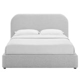 Keynote Upholstered Fabric Curved Full Platform Bed by Lefancy