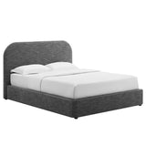 Keynote Upholstered Fabric Curved Full Platform Bed by Lefancy