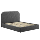 Keynote Upholstered Fabric Curved Full Platform Bed by Lefancy