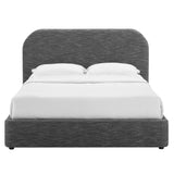 Keynote Upholstered Fabric Curved Full Platform Bed by Lefancy